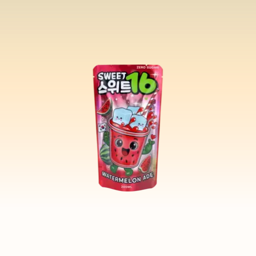 Sweet16 Waterlon Ade Zero Sugar Korean Pouch Drink - 200ml