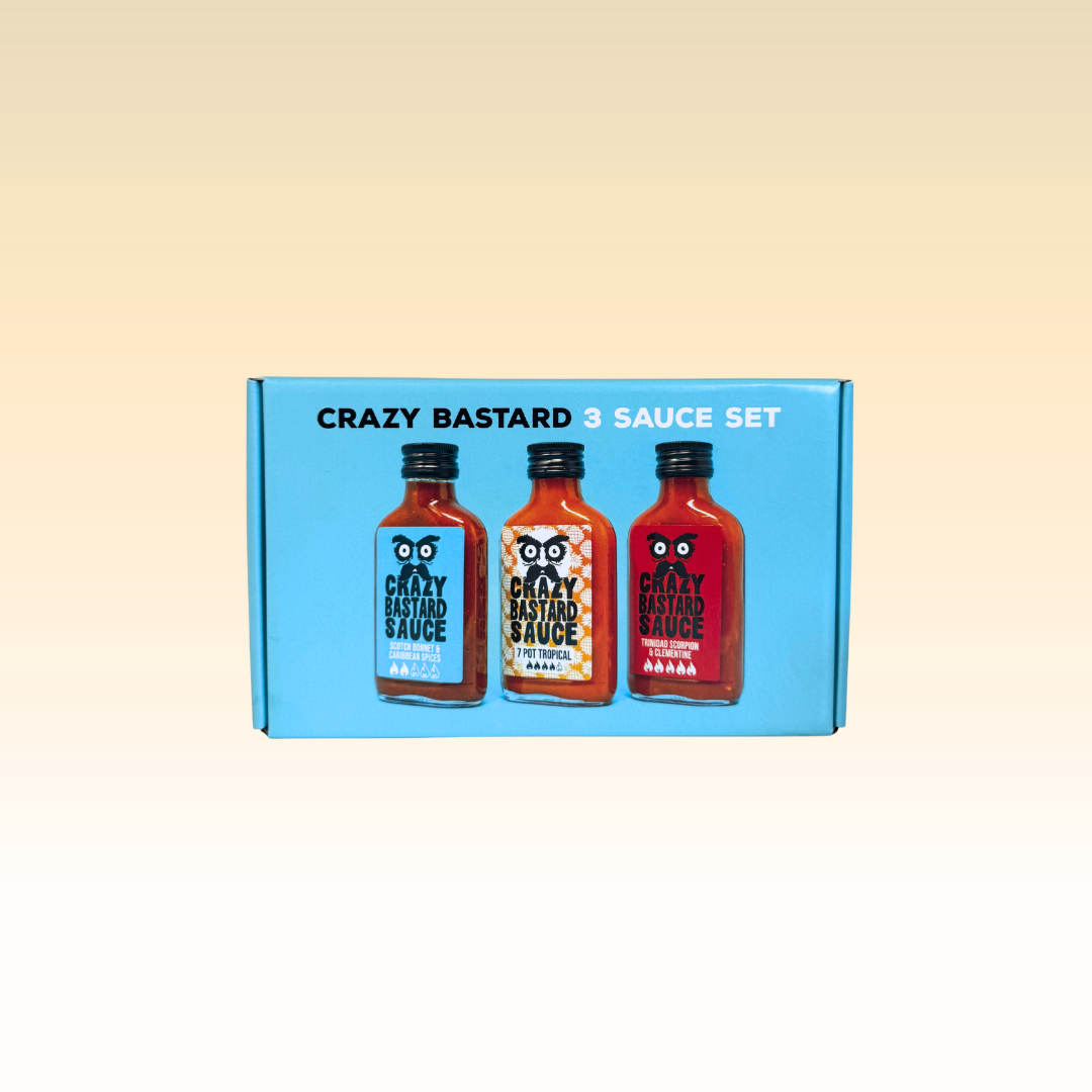 Crazy Bastard Hot Sauce - 3er Set (Caribbean Box)